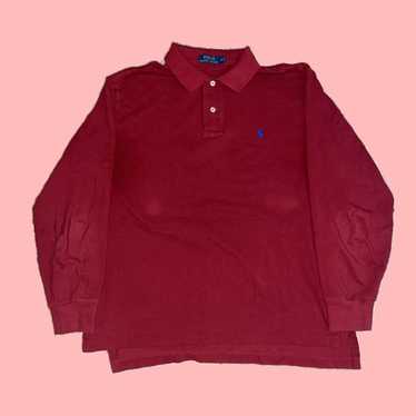 Polo Ralph Lauren Classic Red Long Sleeve Polo Sh… - image 1