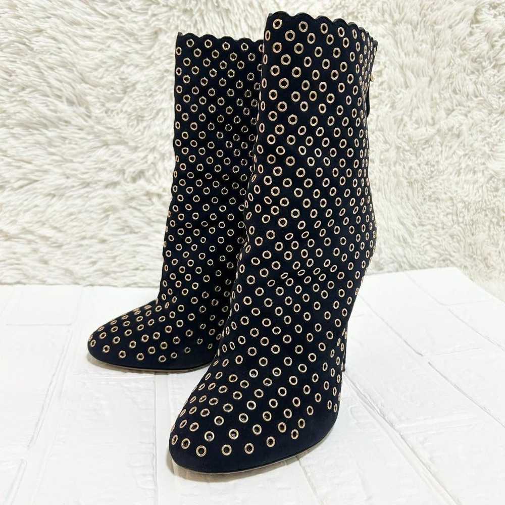 Alaïa Suede Eyelet Design Boots Heel 25.0 - image 2