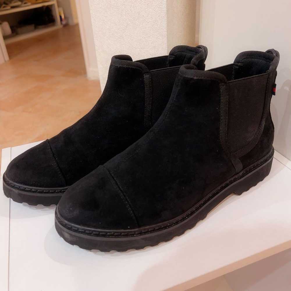 Black suede chelsea boots, size 24cm - image 1