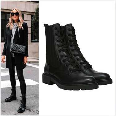 NEW Sam Edelman Lydell Combat Boot Black Leather K