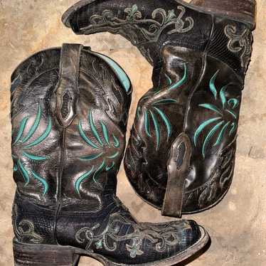 Corral Black and Turquoise Cowboy Boots