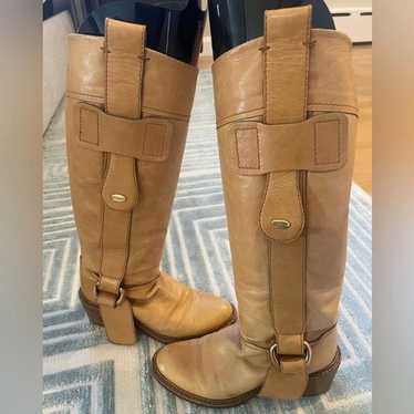 Vintage tall Chloe boots, butterscotch leather, 36 - image 1