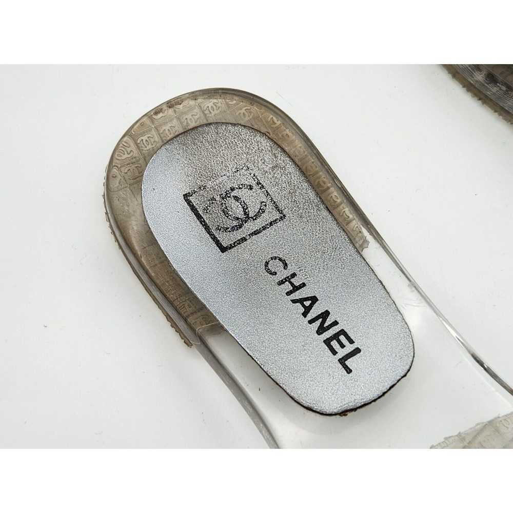 Vintage Chanel CC Logo Clear Jelly Slip On Slides… - image 10