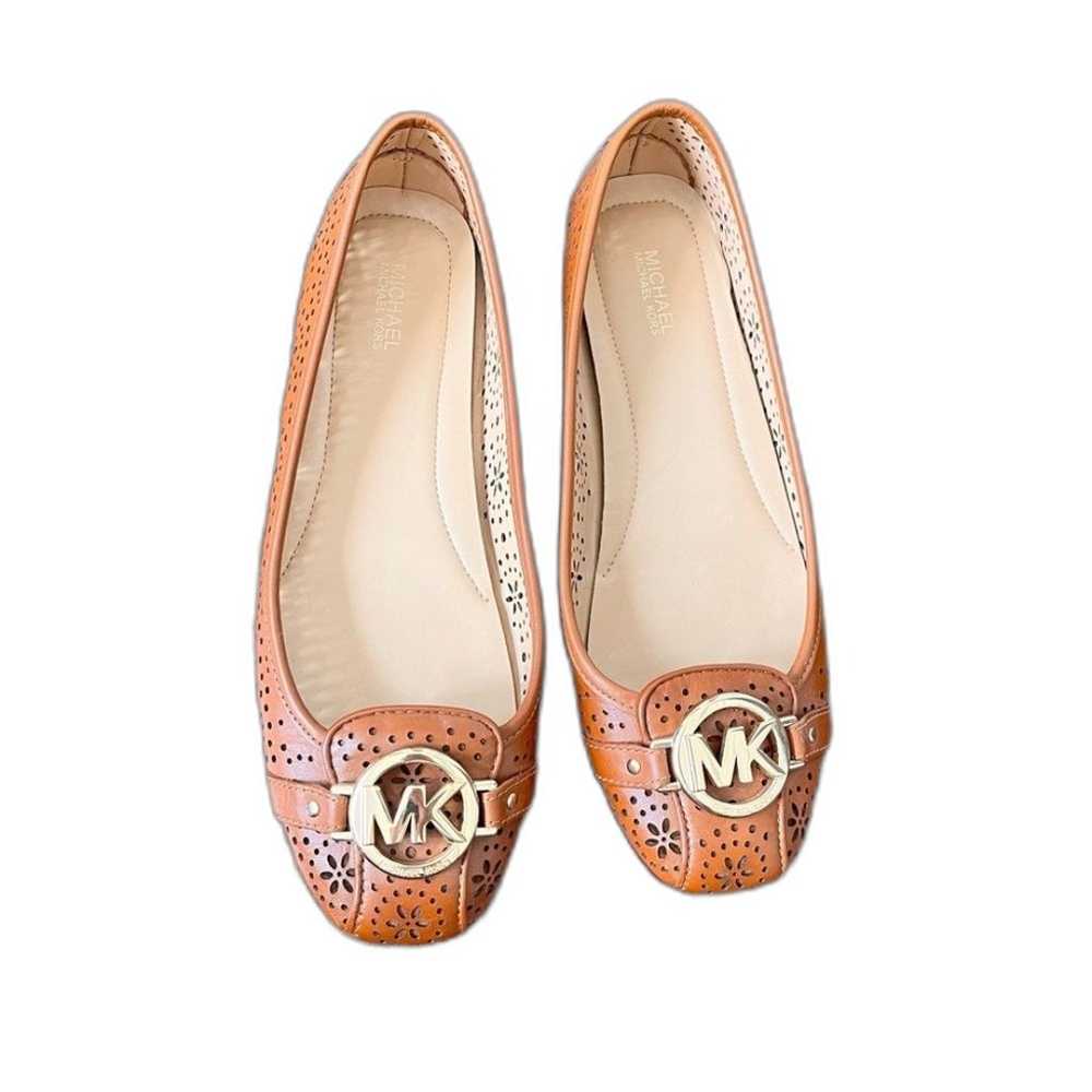 Michael Kors ballet flats cognac brown tan gold h… - image 1