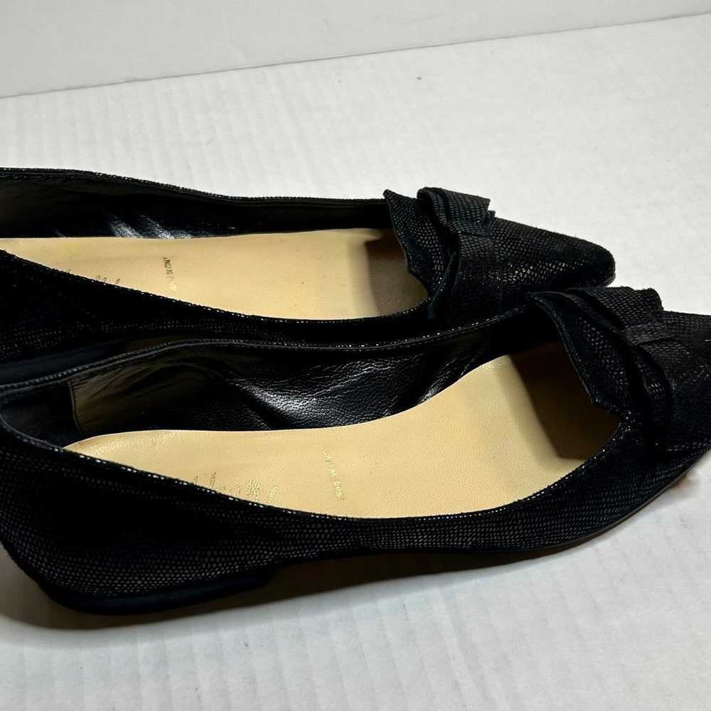 Butter shoes black textured suede flats with bow-… - image 3