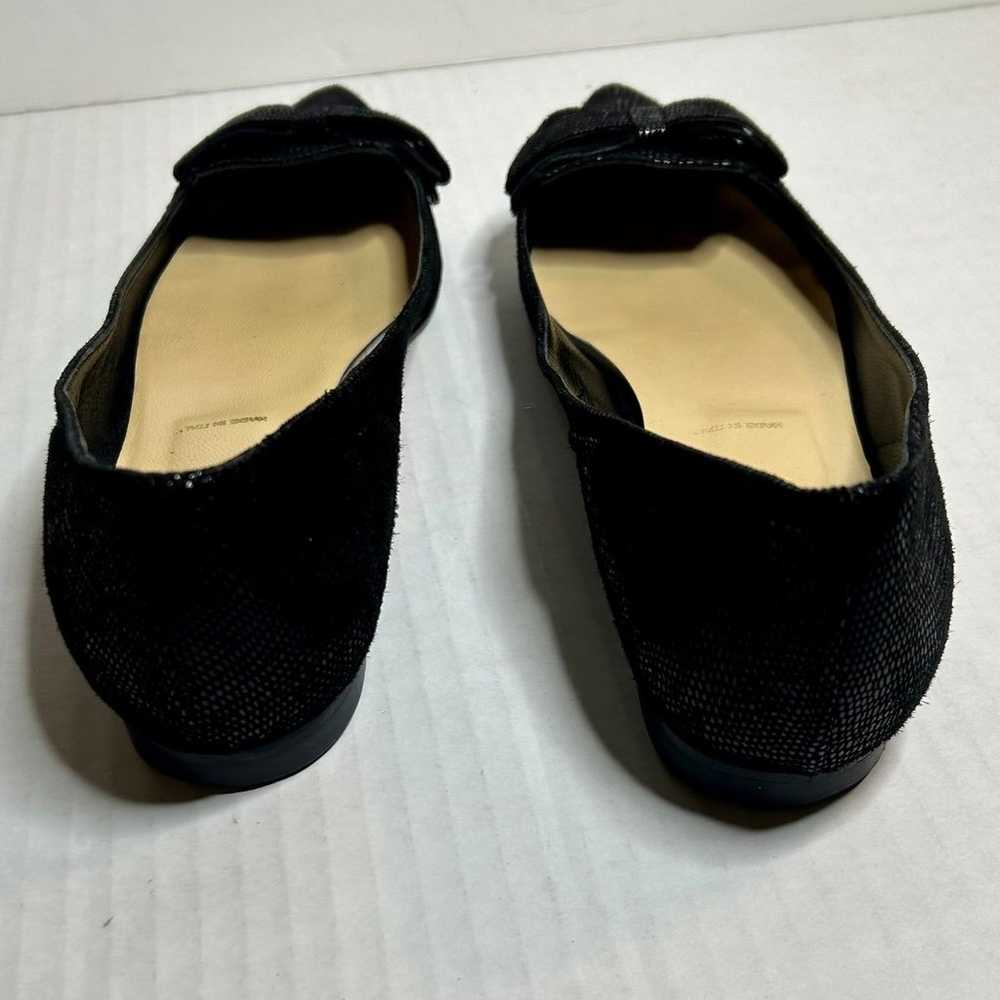 Butter shoes black textured suede flats with bow-… - image 4