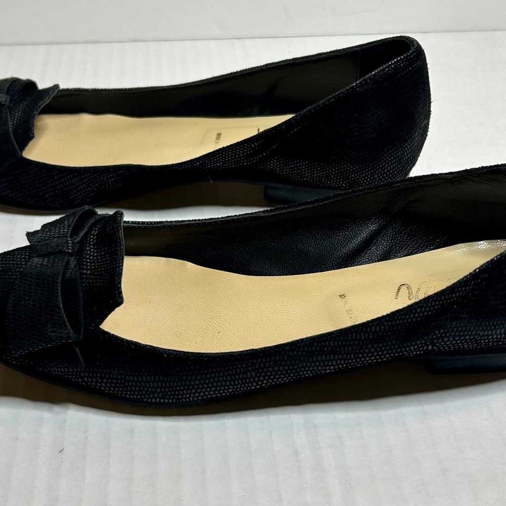 Butter shoes black textured suede flats with bow-… - image 5