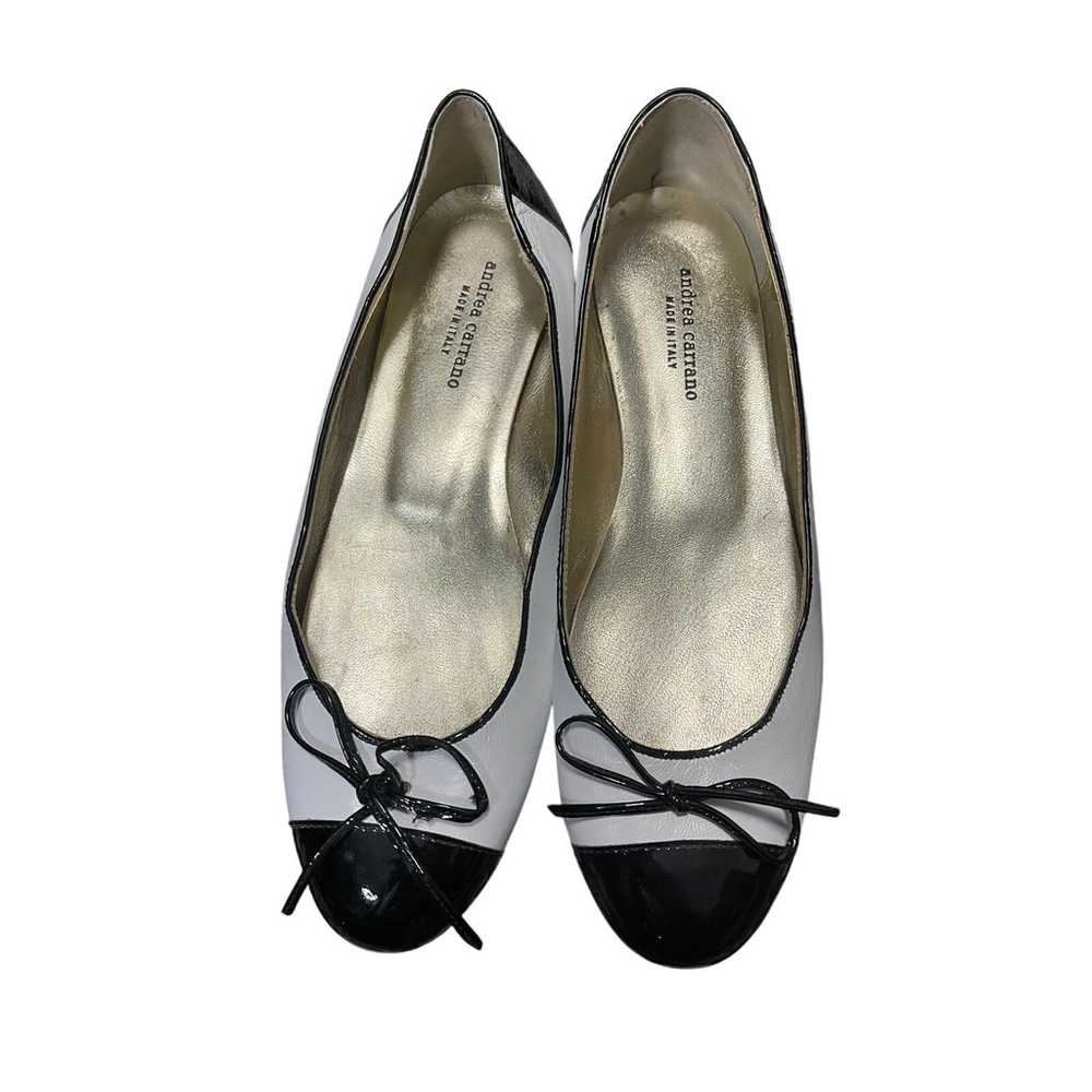 Andrea Carrano Black White Ballet Flats Women's S… - image 1