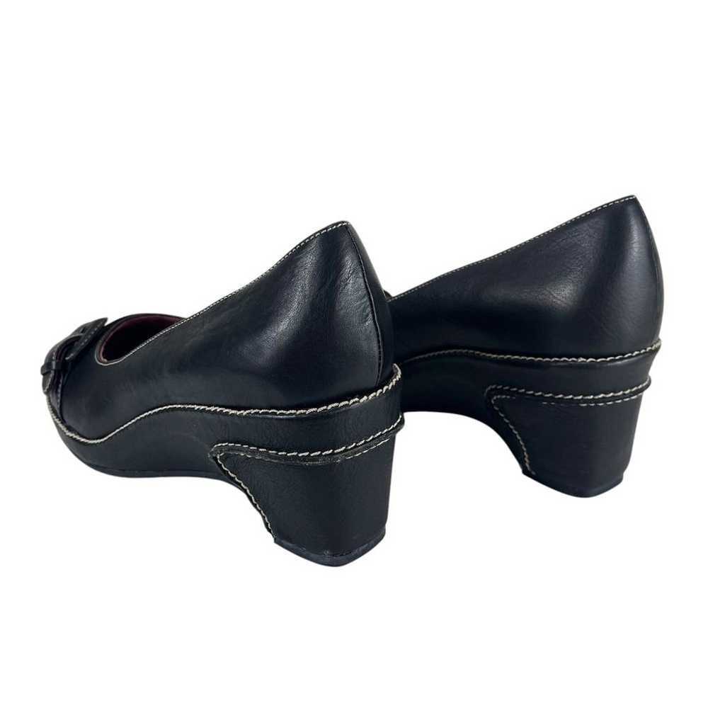 Aerosoles Women 9.5M Black Leather Wedge Heel Rou… - image 7