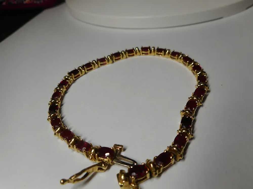 Bracelet 6.00 ctw Natural Ruby 7 Inch - image 2