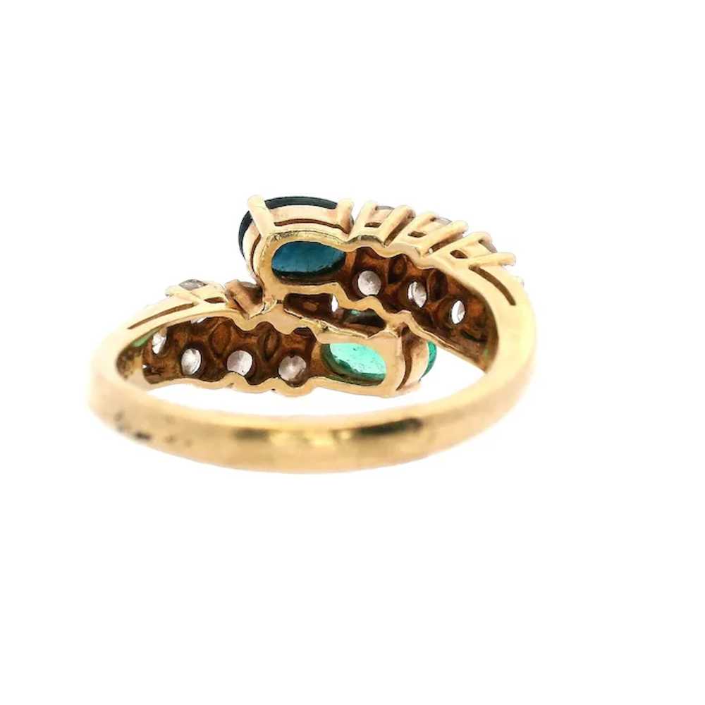 Vintage 18kt Gold Ring with Diamonds, Emerald and… - image 5