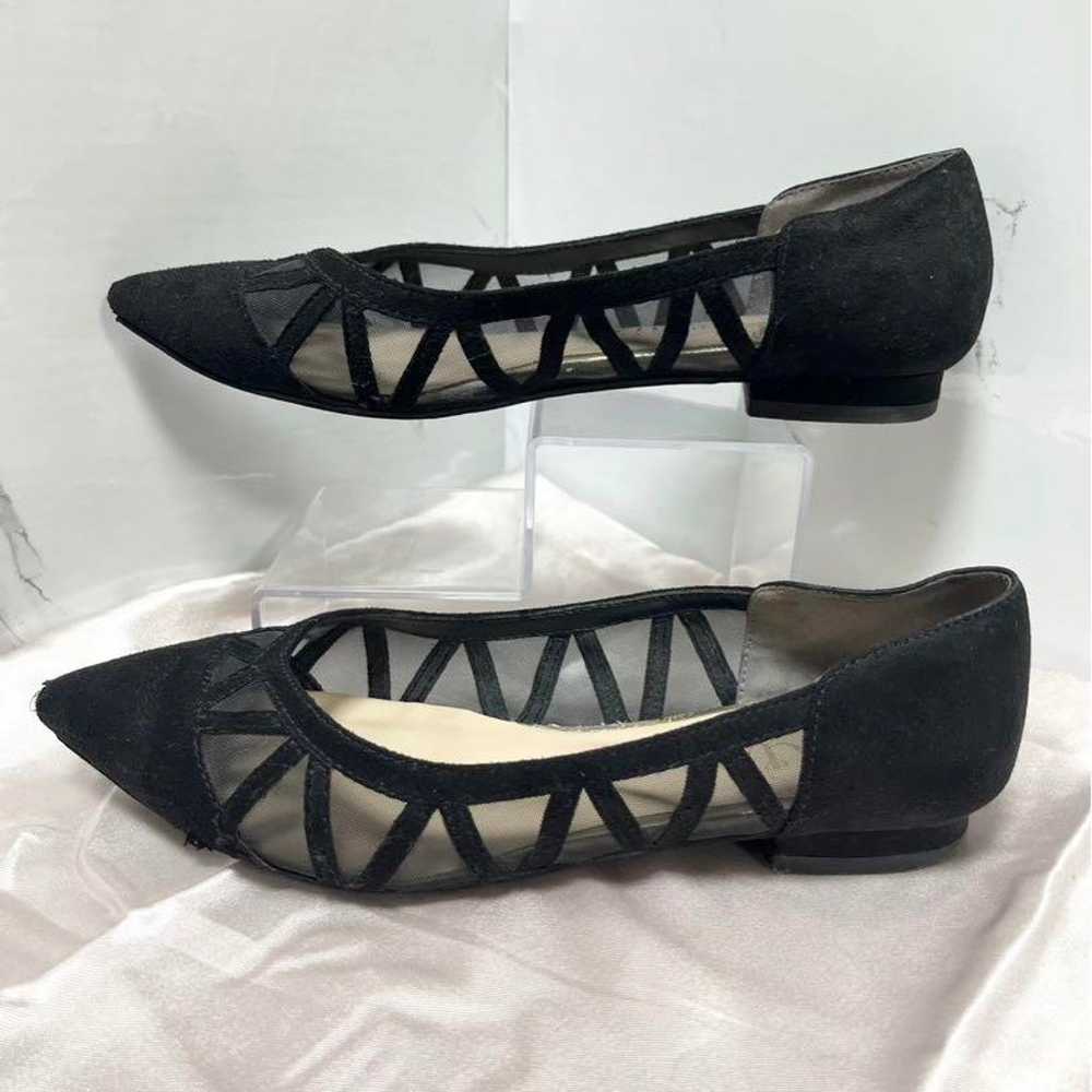 DIANA♡ 22.5cm Black Suede Lace Flat Pumps - image 10