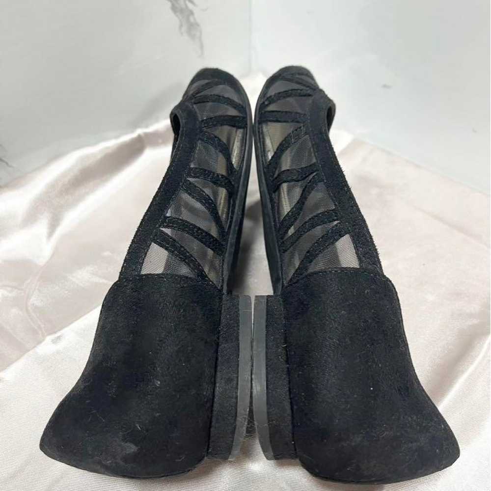 DIANA♡ 22.5cm Black Suede Lace Flat Pumps - image 5