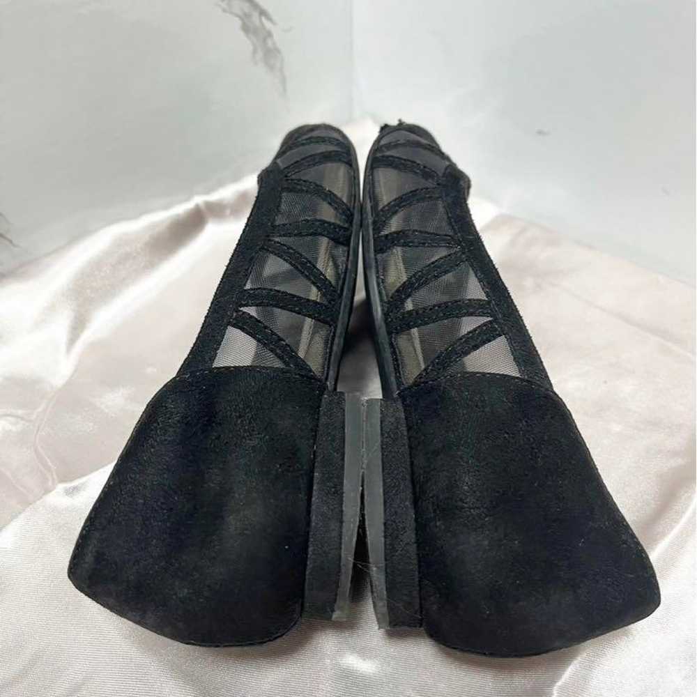 DIANA♡ 22.5cm Black Suede Lace Flat Pumps - image 6