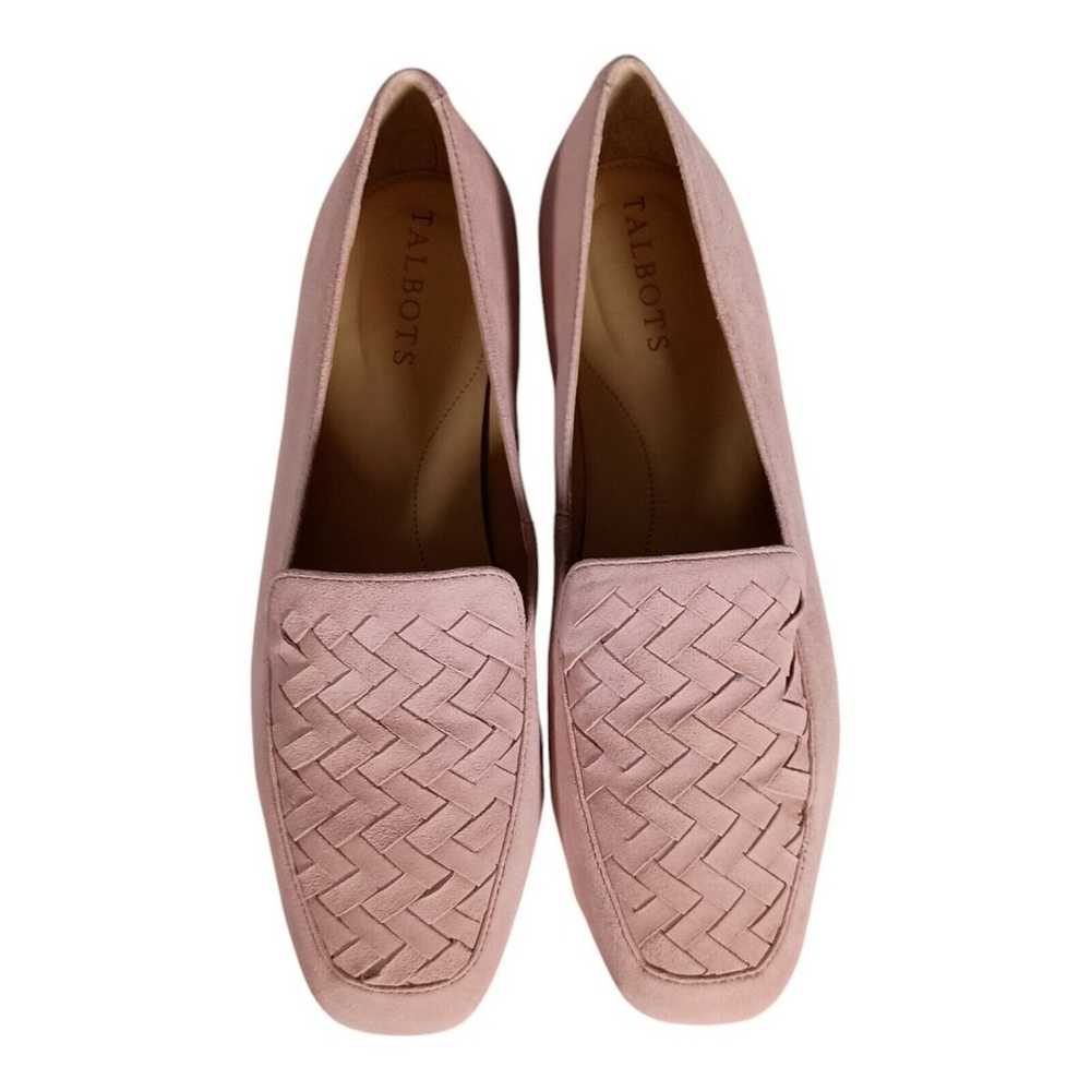 Talbots Loafers Flat Slip On Shoe Woven Pink Sued… - image 4