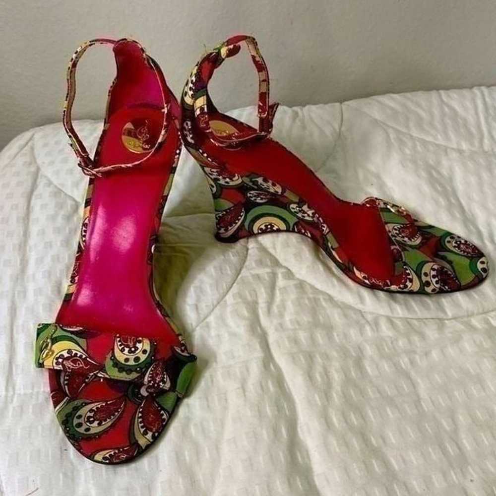 Baby Phat Vintage Paisley Wedge with Ankle Strap … - image 1