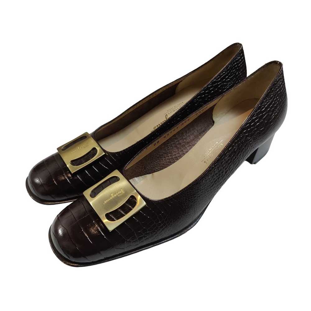 Salvatore Ferragamo 9.5 3A (Extra Narrow) Brown L… - image 1