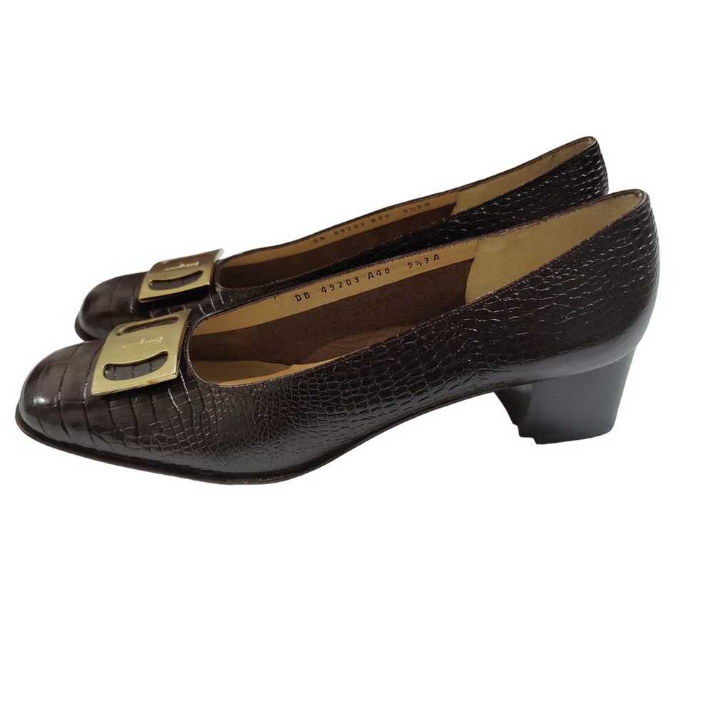 Salvatore Ferragamo 9.5 3A (Extra Narrow) Brown L… - image 2