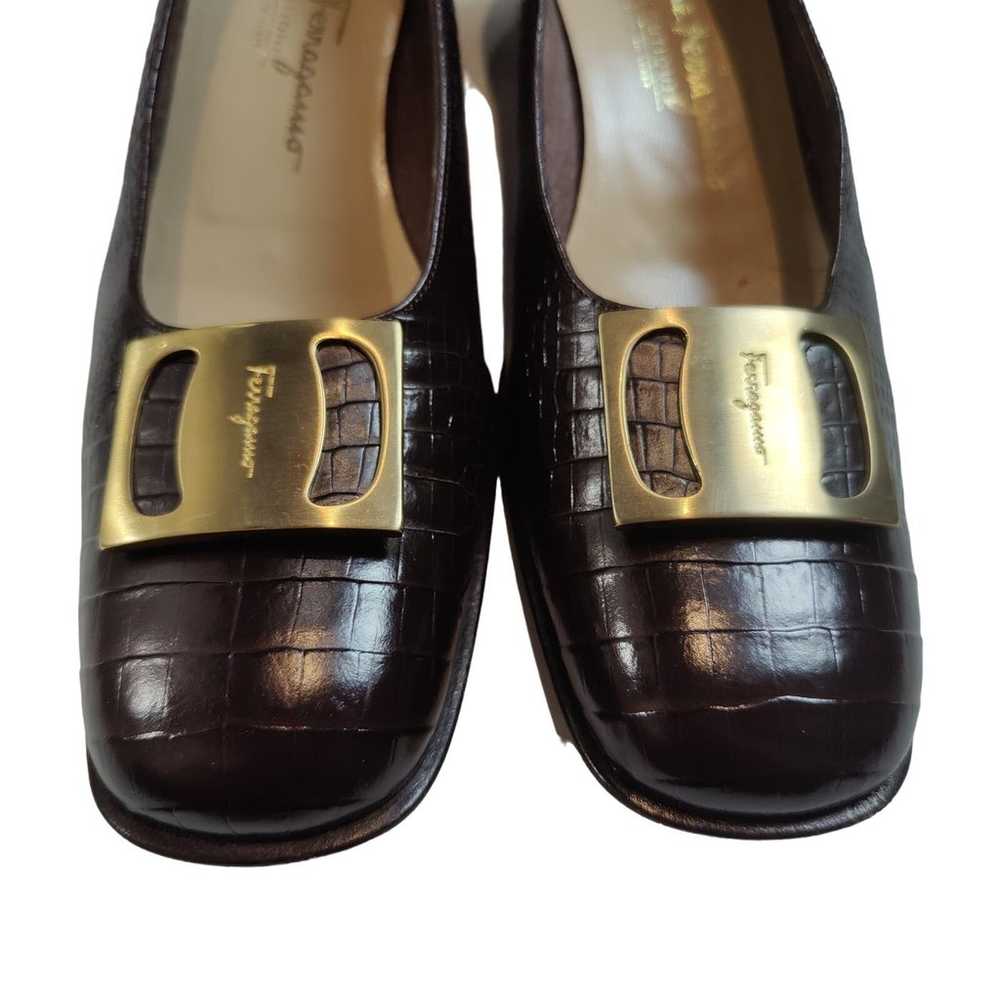 Salvatore Ferragamo 9.5 3A (Extra Narrow) Brown L… - image 3