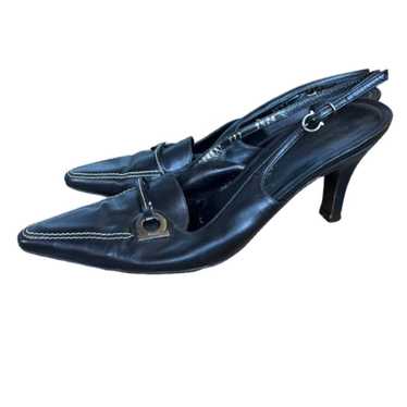 Vintage Salvatore Ferragamo Leather Slingback Kit… - image 1