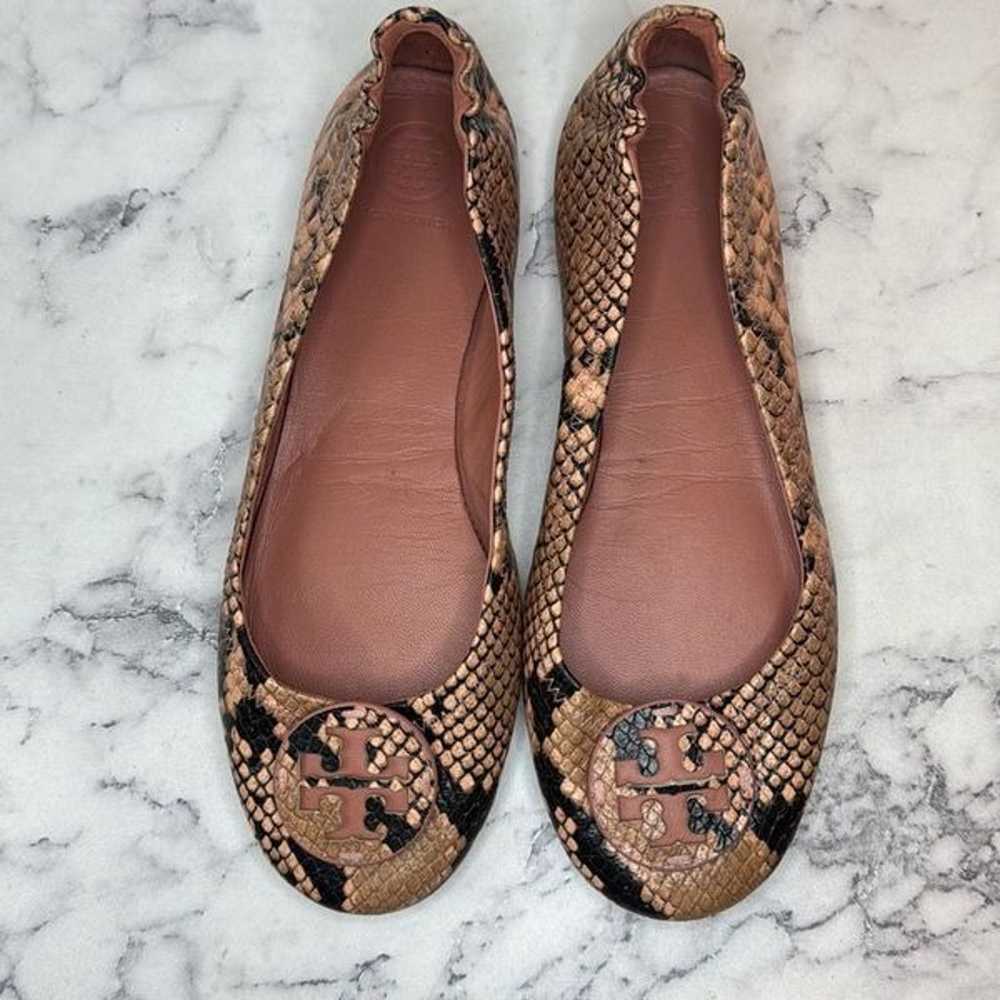 Tory Burch Minnie Travel Snakeskin Ballet Flat 8 - image 1