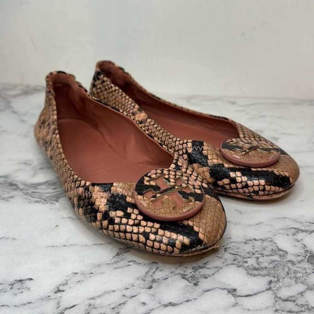 Tory Burch Minnie Travel Snakeskin Ballet Flat 8 - image 2