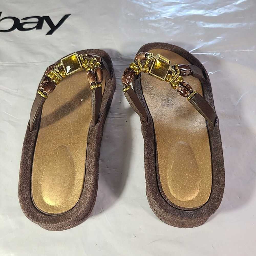 Unbranded Bead & Rhinestone Slides Women's Sz S (… - image 2