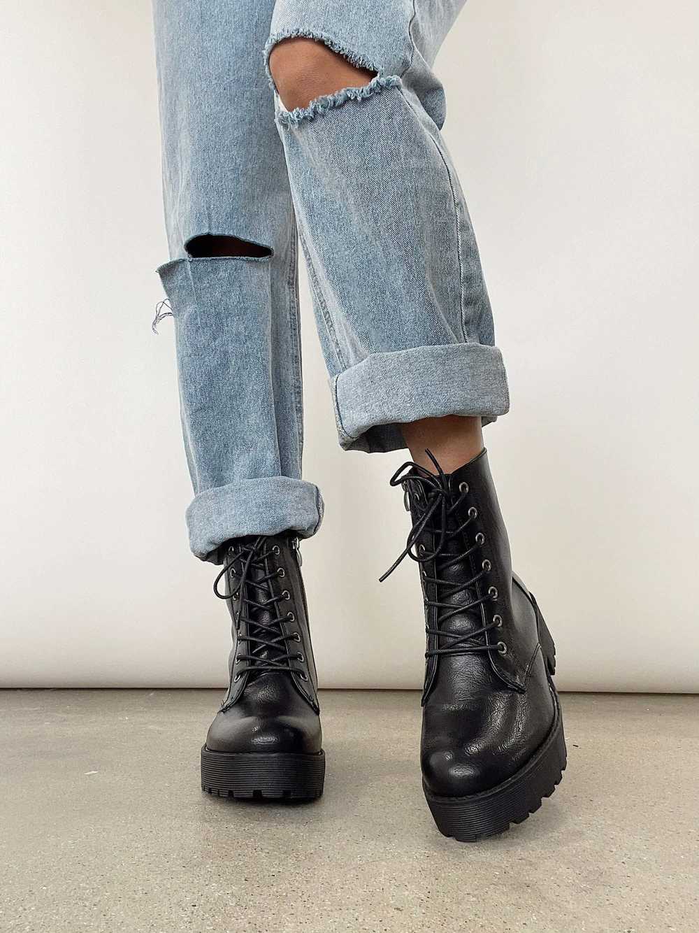 Lane 201 Black Madison Combat Boots - image 2