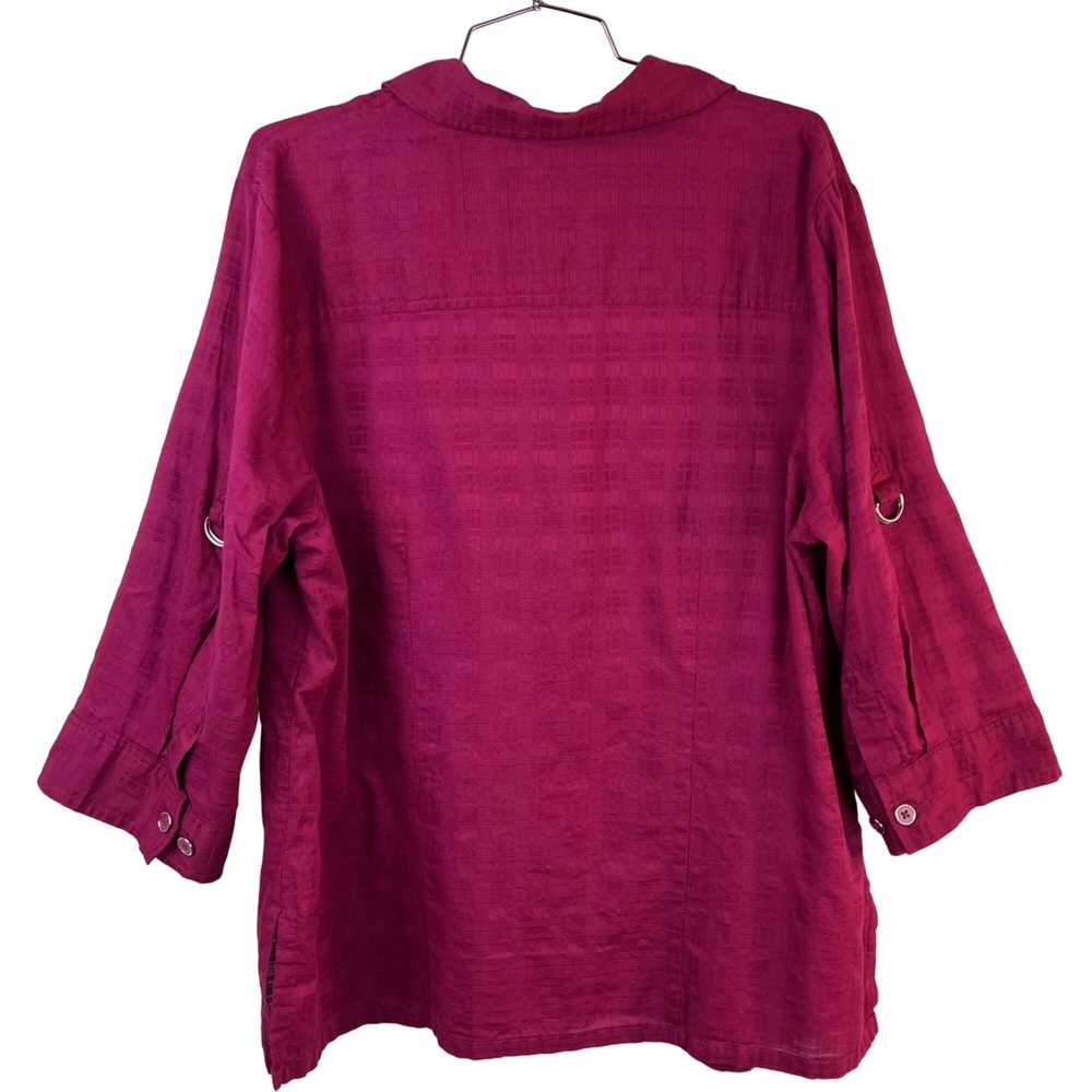 Other Karen Scott Womens 1X Magenta Cotton Button… - image 2