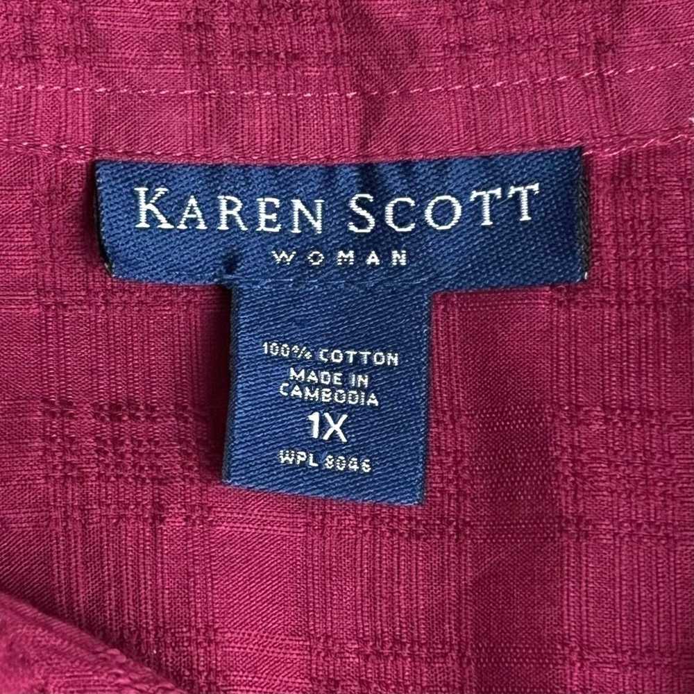 Other Karen Scott Womens 1X Magenta Cotton Button… - image 3