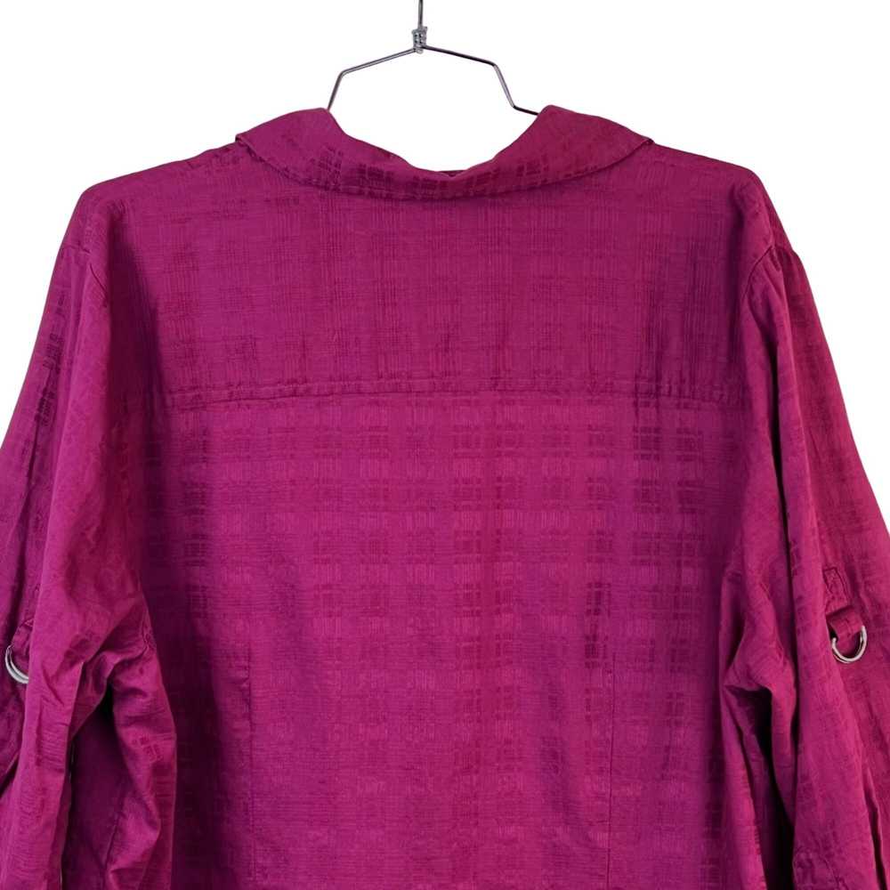 Other Karen Scott Womens 1X Magenta Cotton Button… - image 5