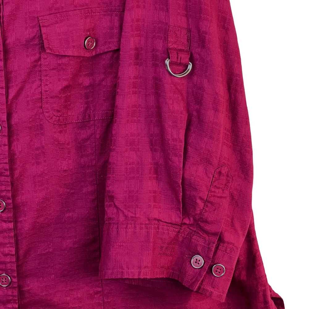 Other Karen Scott Womens 1X Magenta Cotton Button… - image 6