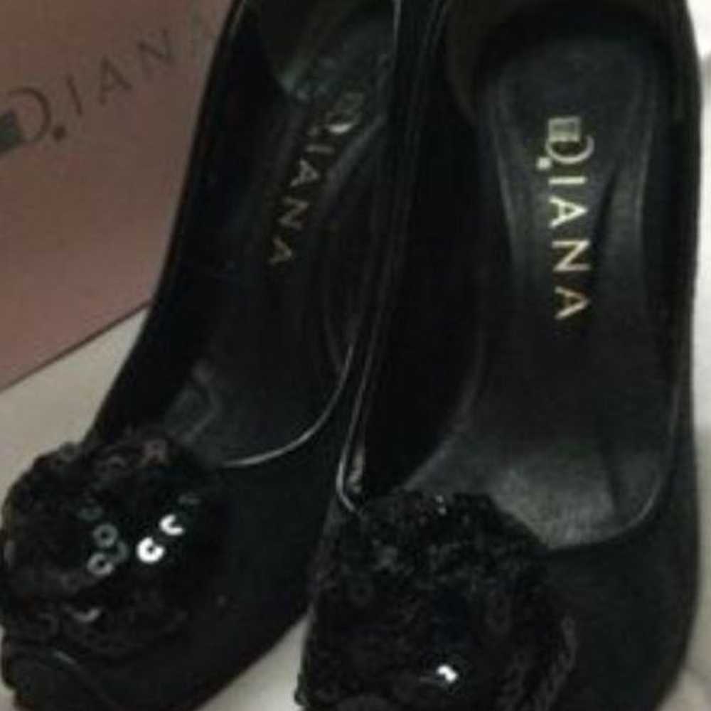 Diana Flower Motif Sequin Pumps Size 23.5, DIANA - image 3