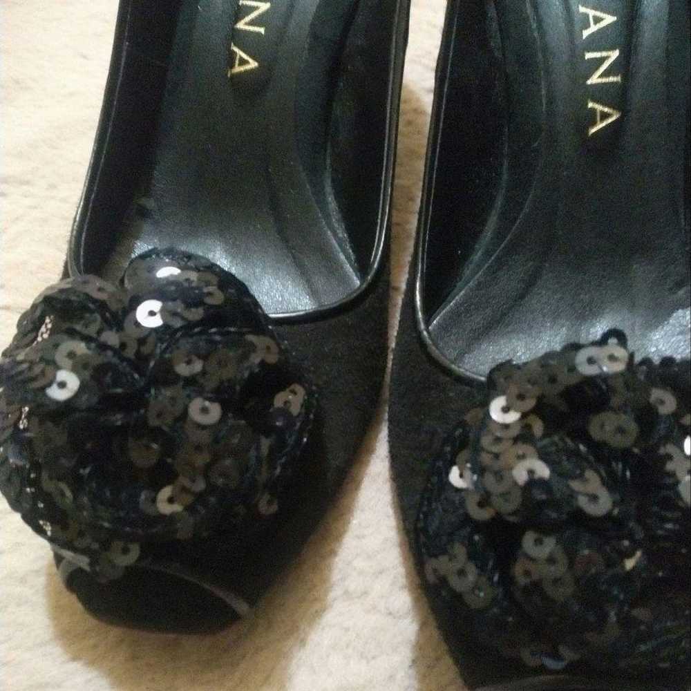 Diana Flower Motif Sequin Pumps Size 23.5, DIANA - image 6