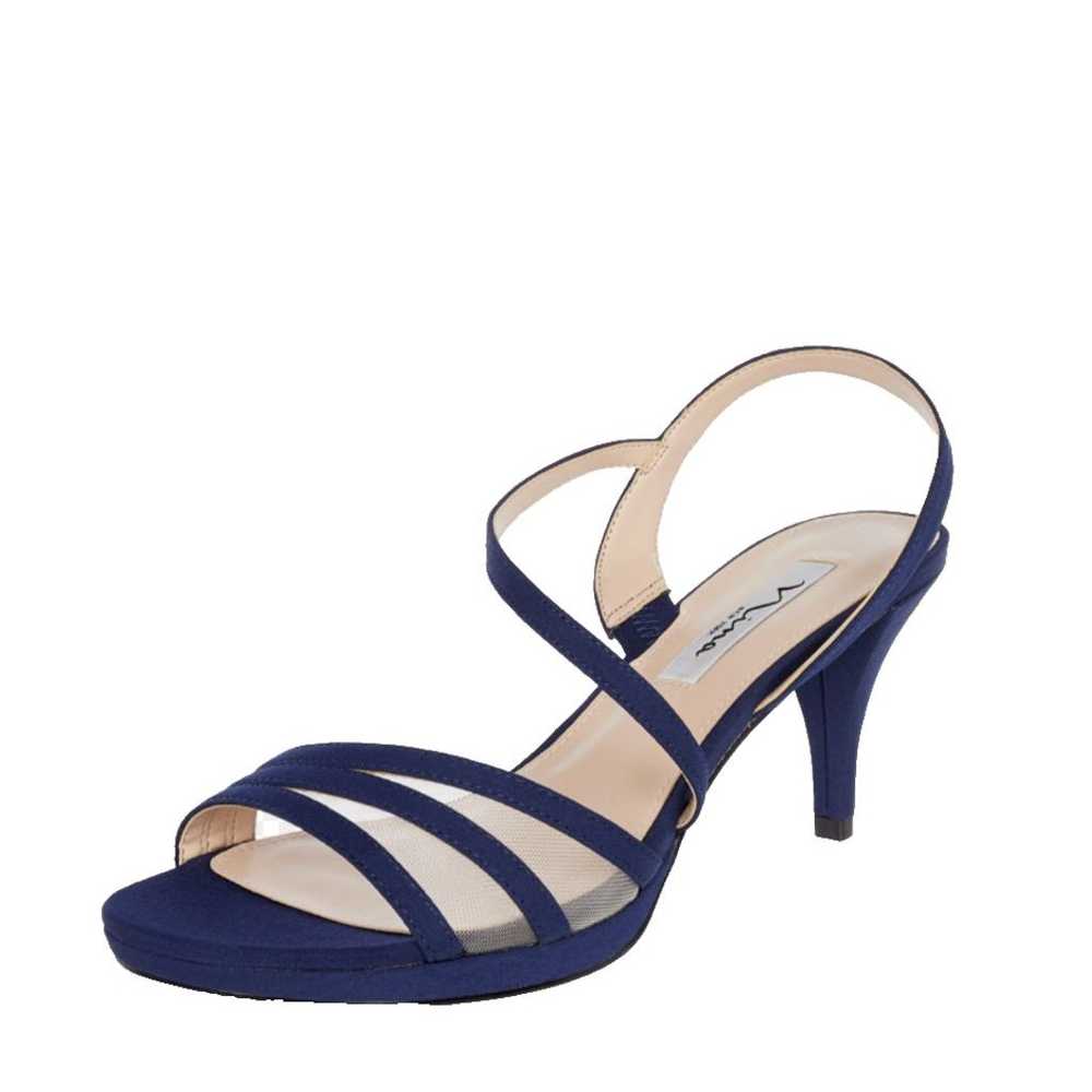 Nina Blue Nazima Mesh Open Toe Slingback 3" Heels… - image 1