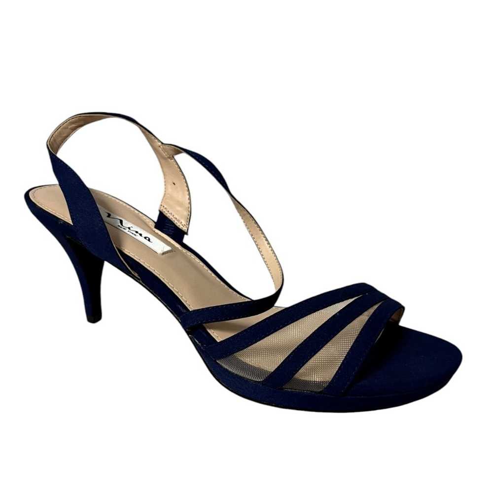 Nina Blue Nazima Mesh Open Toe Slingback 3" Heels… - image 2