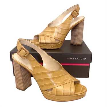 Vince Camuto 9 Javasan Caramel Croc Leather Women’