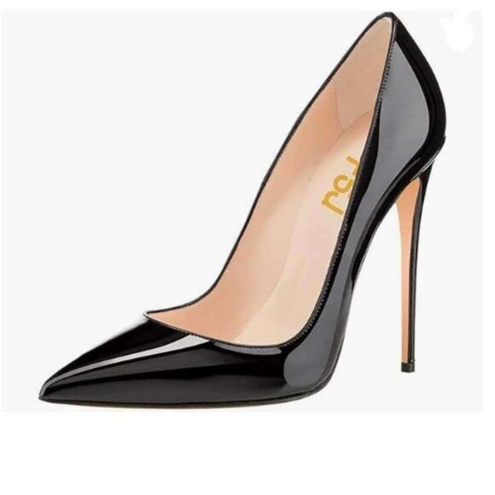 FSJ Black Formal Pointed Toe Pumps High Heel Sexy… - image 1