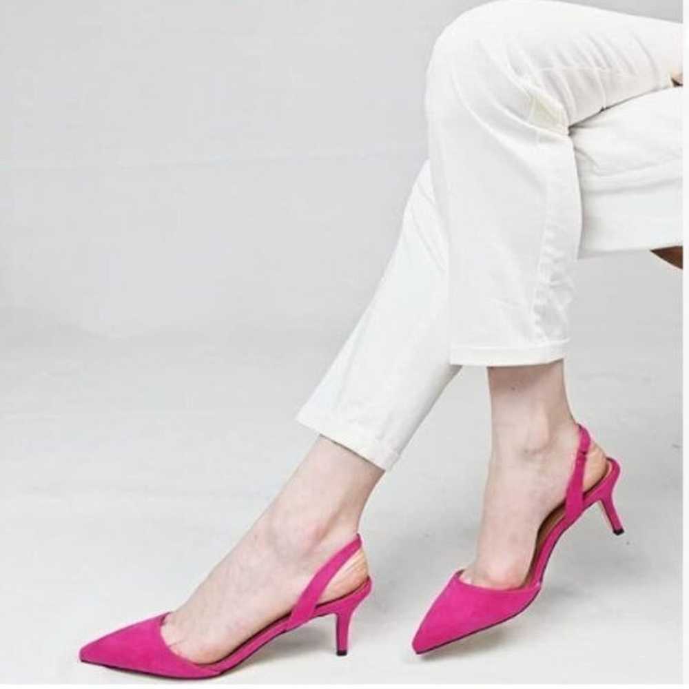 FSJ Hot Pink High Heel Pointed Toe Slingback Sand… - image 1