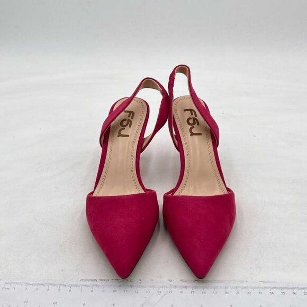 FSJ Hot Pink High Heel Pointed Toe Slingback Sand… - image 3