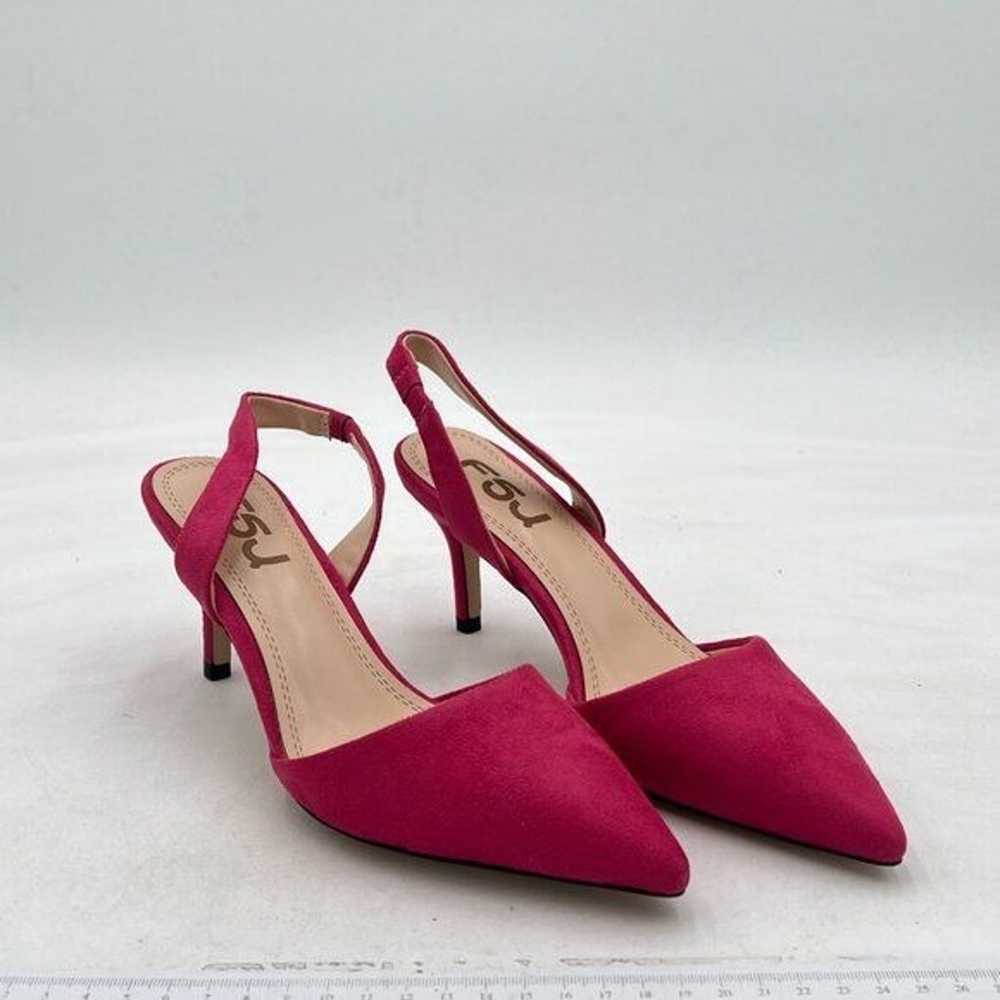 FSJ Hot Pink High Heel Pointed Toe Slingback Sand… - image 4