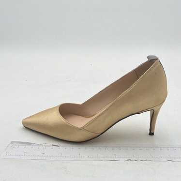 FSJ Gold High Heels Slide Pumps Pointed Toe Party… - image 1