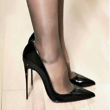 FSJ Black Pointed Toe Pumps High Heel Sexy Stilet… - image 1