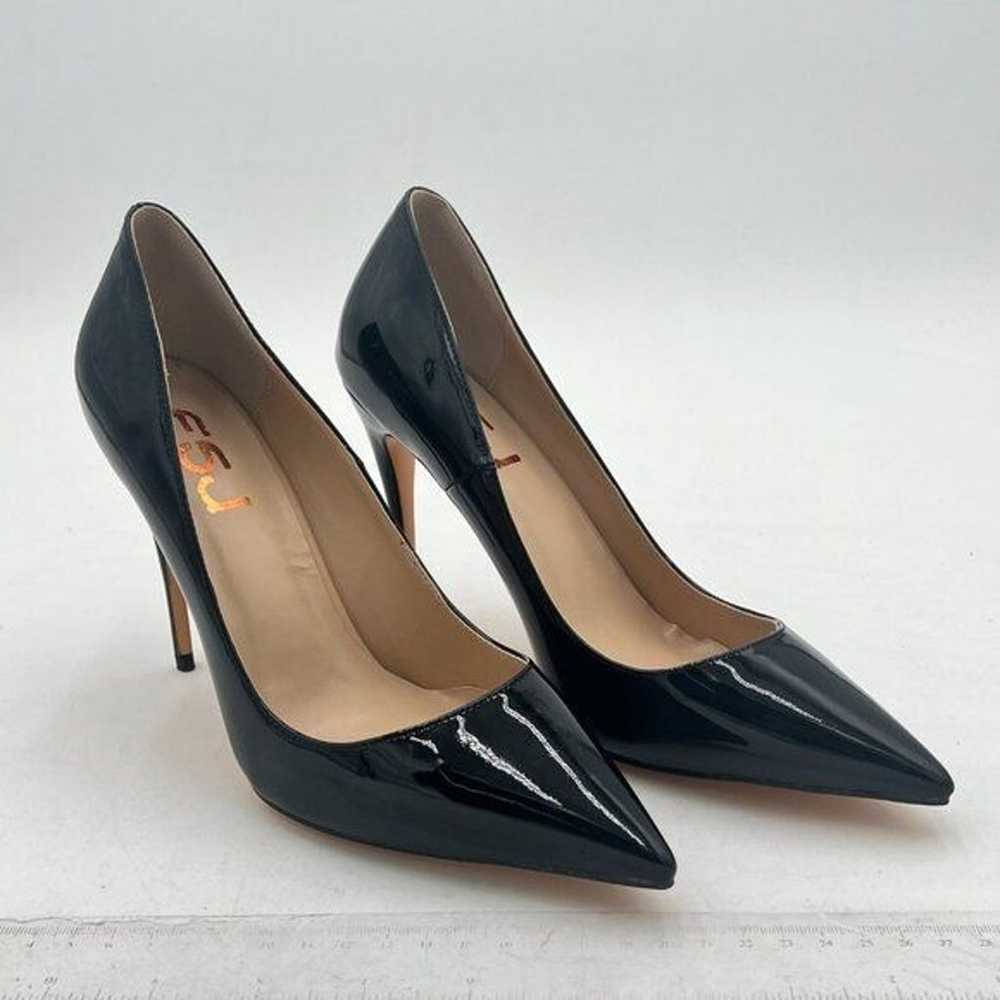 FSJ Black Pointed Toe Pumps High Heel Sexy Stilet… - image 4