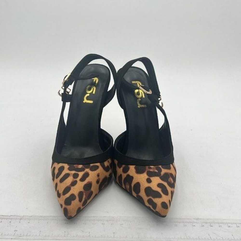 FSJ Leopard Print Pointed Toe D'Orsay High Heel S… - image 3