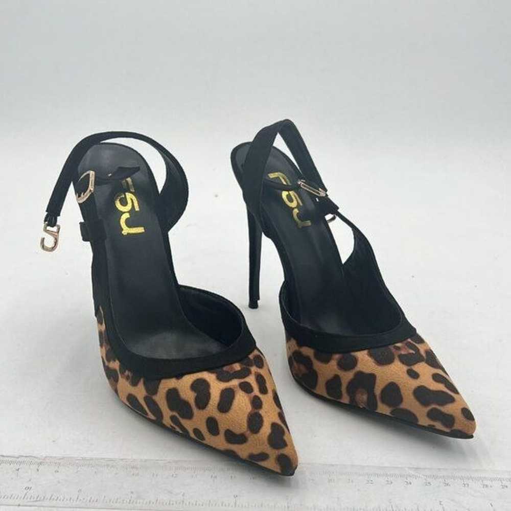 FSJ Leopard Print Pointed Toe D'Orsay High Heel S… - image 4