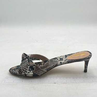 FSJ Snake Print Bowknot Slip On Mules Summer Open… - image 1