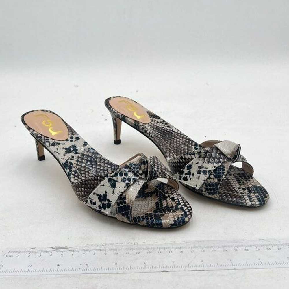 FSJ Snake Print Bowknot Slip On Mules Summer Open… - image 3