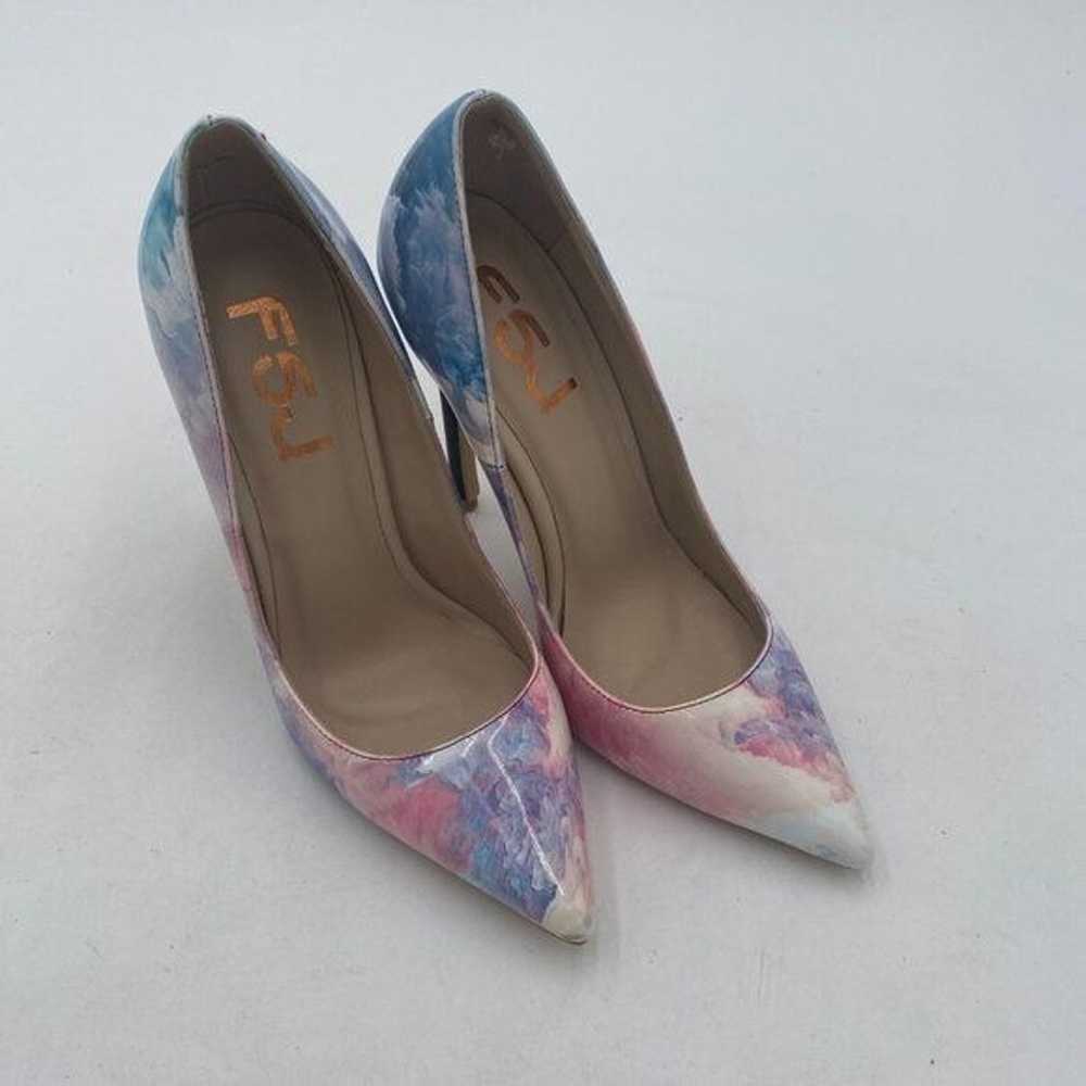 FSJ Blue Colorful Pointed Toe Pumps High Heel Sex… - image 3