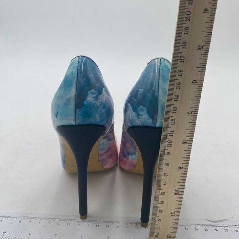 FSJ Blue Colorful Pointed Toe Pumps High Heel Sex… - image 4